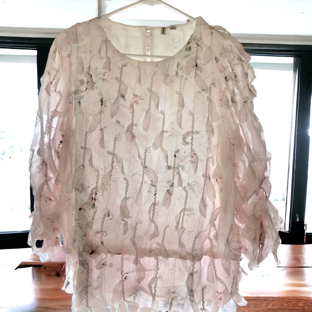 Versona Shabby Chic Pink Floral Blouse